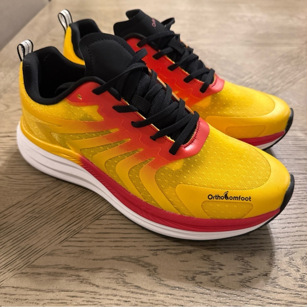 OrthoComfoot Men`s Orthopedic Arch Support  OFTN20B Red/Yellow Size 10